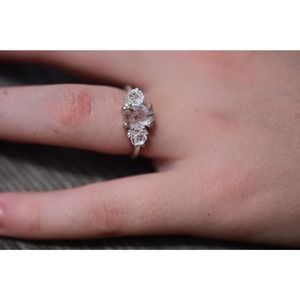 Unique Engagement Ring, Diamond Ring, raw stone ring, Anniversary Ring